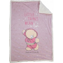 Nef-Nef Κουβέρτα Κούνιας Little Things Fleece 110x150cm Pink