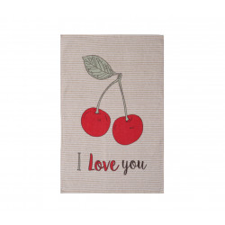 Nef-Nef Cherry Love Ποτηρόπανο από 100% Βαμβάκι σε Εκρού Χρώμα 40x60cm